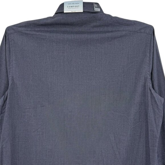Van Heusen Men's Comfort Performance Stretch Blue Dress Shirt Size Tall 18-37/38 - Picture 4 of 10